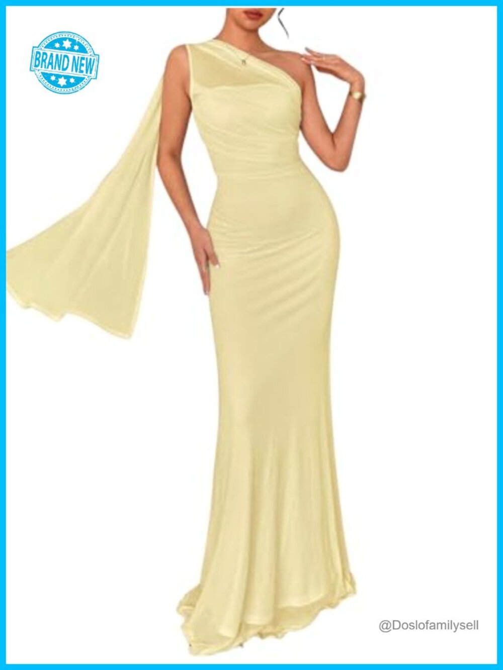 Verdusa Off Shoulder Formal Maxi Dress Ruched Mermaid Prom Wedding Guest